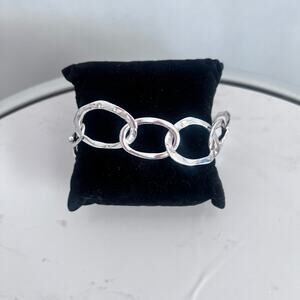 Chloe & Isabel Silver Tone Large & Small Link Bracelet Toggle Closure "8